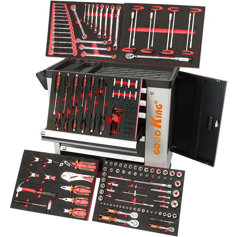GOODKING 6-Drawer Rolling Tool Chest  Removable Metal Tool Cabinet with Lockable Drawers Sliding Storage Organizer for Workshop