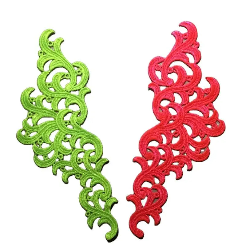 Customizable Water-soluble Lace Cloth Stickers Garment Decoration Accessories Multi-color Fluorescent Embroidery Appliques DA001