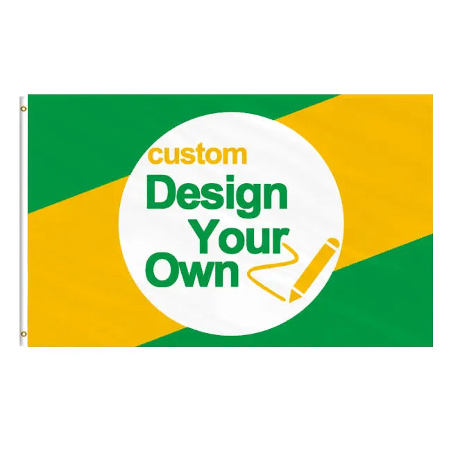 Custom 3*5ft Double-Sided Flag with Wave Head Logo Metal Copper Buckle Digital Printing  Custom Flag