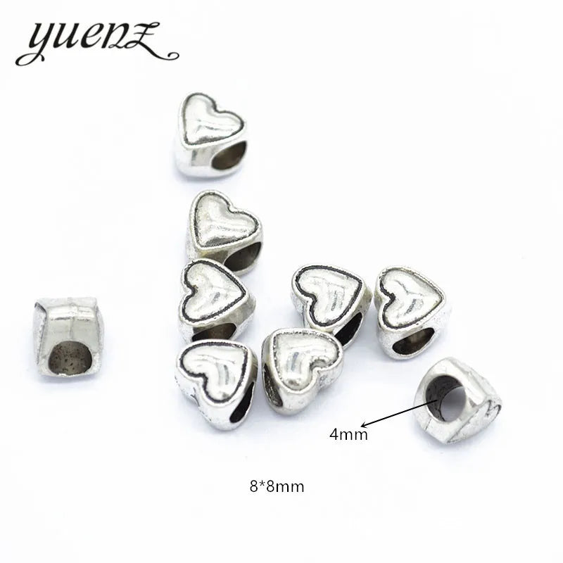 Spacer Alloy Charm Big Hole Tibetan Silver Heart Bead Charm Beads European Pendant Fit Women Charm Bracelet DIY R49