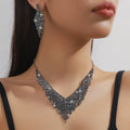 Exquisite Black Claw Chain Rhinestone Jewelry Set  Wholesale Accessories for Bridal Elegance