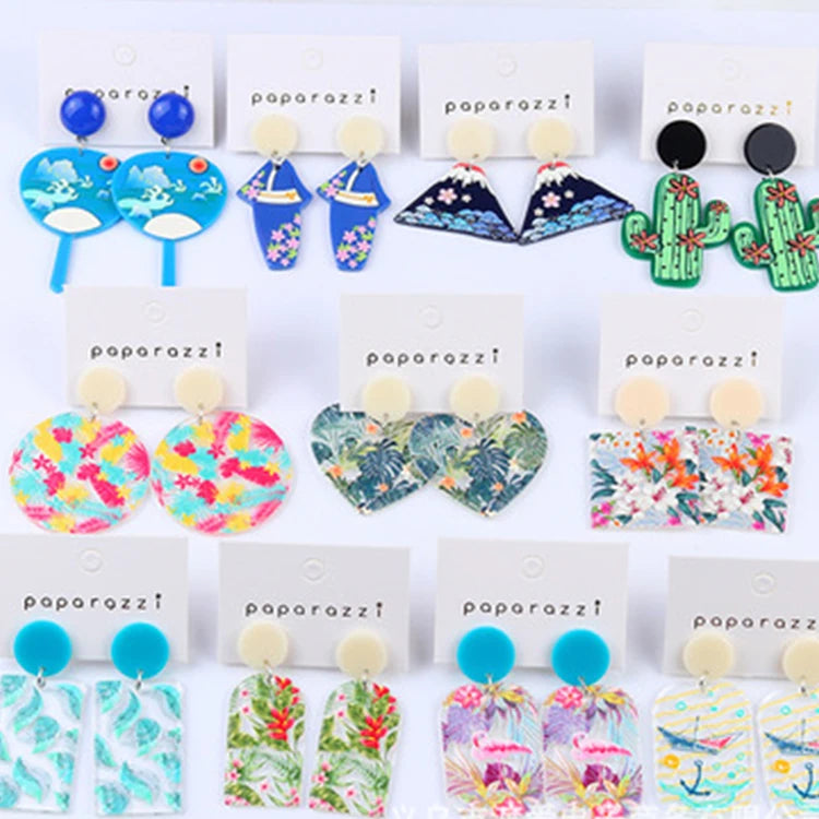 Cute Cartoon Simple Versatile Personality Ins Acrylic Earrings for Women