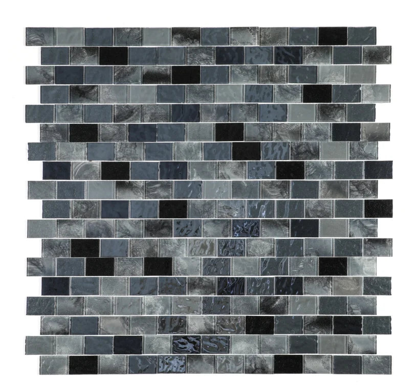 Customized Glossy Black Iridescent Rainbow Powder Glass Mosaic Tile 4mm Square DS MOSAIC Modern Interior Wall Swimming Pool
