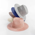 New Fashion Trendy Hand-Woven Sisal Straw Hat Colour Dyeing Teardrop Fedora Hat Outdoor Travel Sunscreen Summer Beach Sun Hat