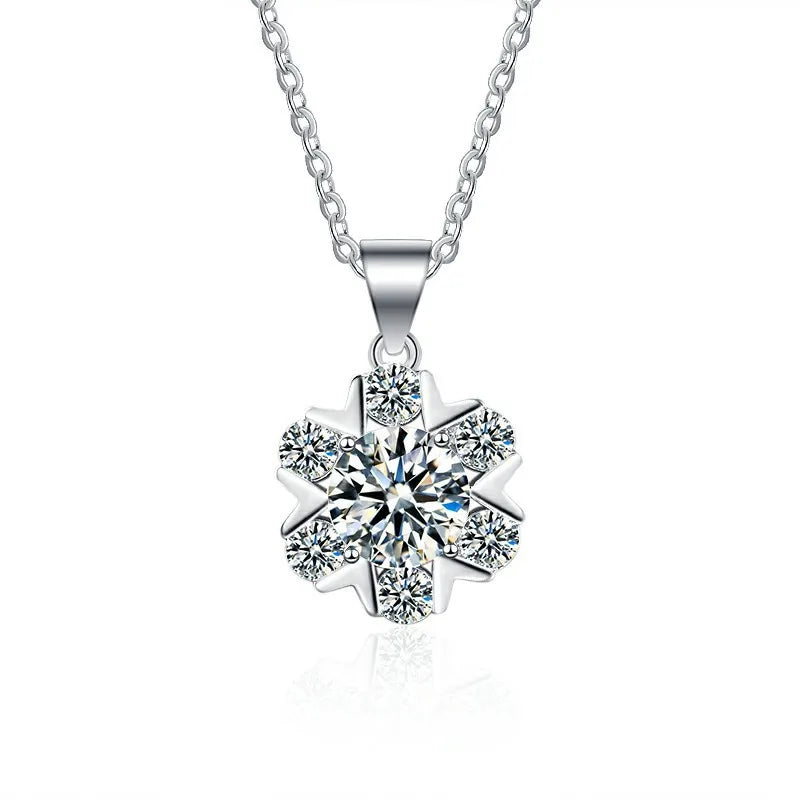 S925 Silver Fish-Shaped Moissanite Pendant Necklace With Clavicle Chain for Men