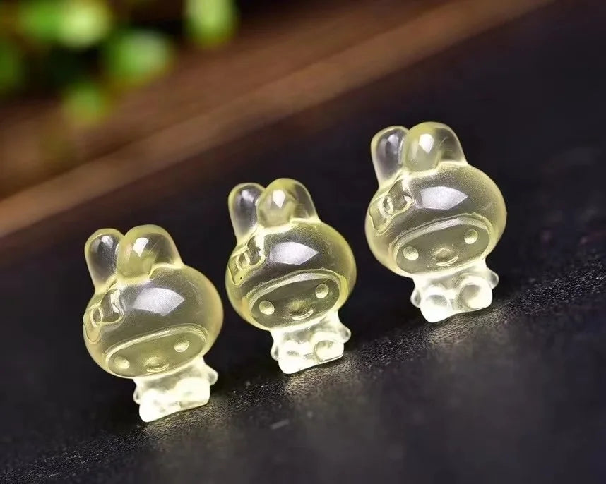 Hand Made Jewelry Accesory Healing Crystal Gemstone Cartoon Figurine Carvings Citrine Melody