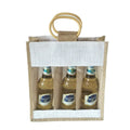 Eco Natural Recycled Waterproof Printed  clear Window Jute Gift Bag Jute Window Tote Bag