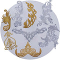 Diy Hat Jeans Decorative Iron-on Patch Sticker Gold Silver Thread Embroidery Costume Wedding Dress Textile Flower Applique Patch