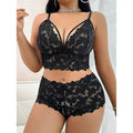 Plus Size Black 2 Piece Exotic Underwear for Fat Ladies Sexy Lingerie