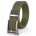 TUSHI New Automatic Buckle Men's Belt Versatile Nylon Canvas Youth/Casual/Business Luxury Customized Toothless Metal Alloy 3.4CM