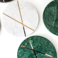 Top Quality White Marble Stone Placemat Domestic Kitchen Round Food Serving Placemat Marble Heat Insulated Placemat