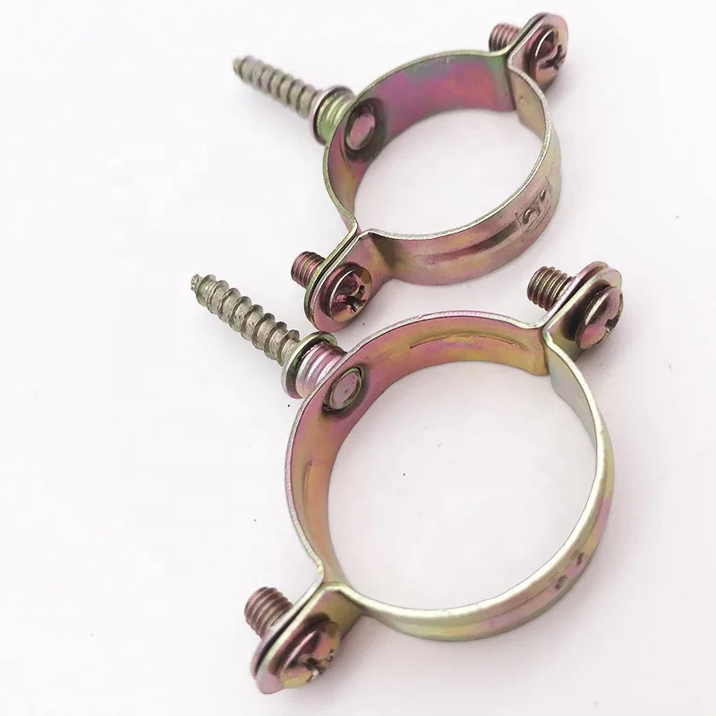 2025 New  M7 Double  Galvanized Sheet Round Type Quick Pipe Clamp M7 Hole Single Rubber Pipe Clip Set Plastic Pipe Supporting