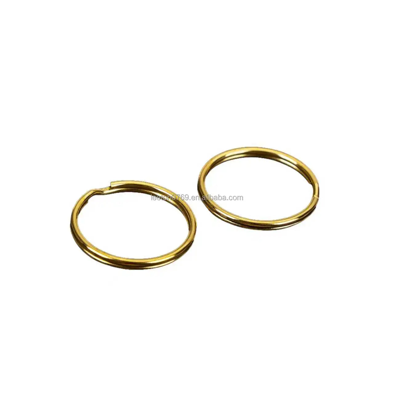 Factory Supply 1.5 X 25mm Round Gold Metal Keyring