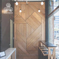 MUMU Decorative Interior Feature Natural Ceiling Wood Pattern Geometric Wood Panels for Walls