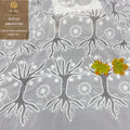 Laser Embroidery Chiffon Lace Hollow Milk Silk Tree Dress Ornaments Embroidered Lace Tulle Fabric