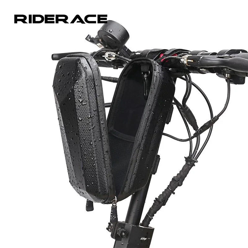 RIDERACE Electric Scooter 2LWaterproof Handlebar Bag Hard Shell EVA Front Storage Hanging Bag for Folding Bike Electric Scooter