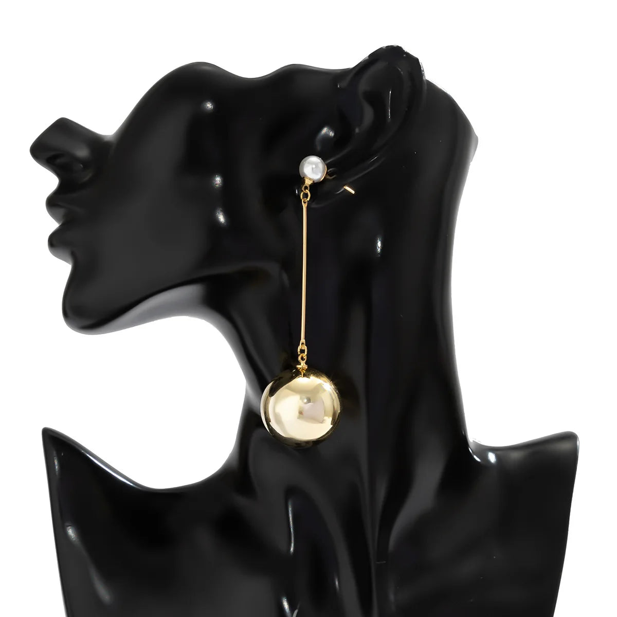 Wholesale Gold Plated Geometric Stud Earrings Long Round Ball Dangle Earrings Women Statement Jewelry