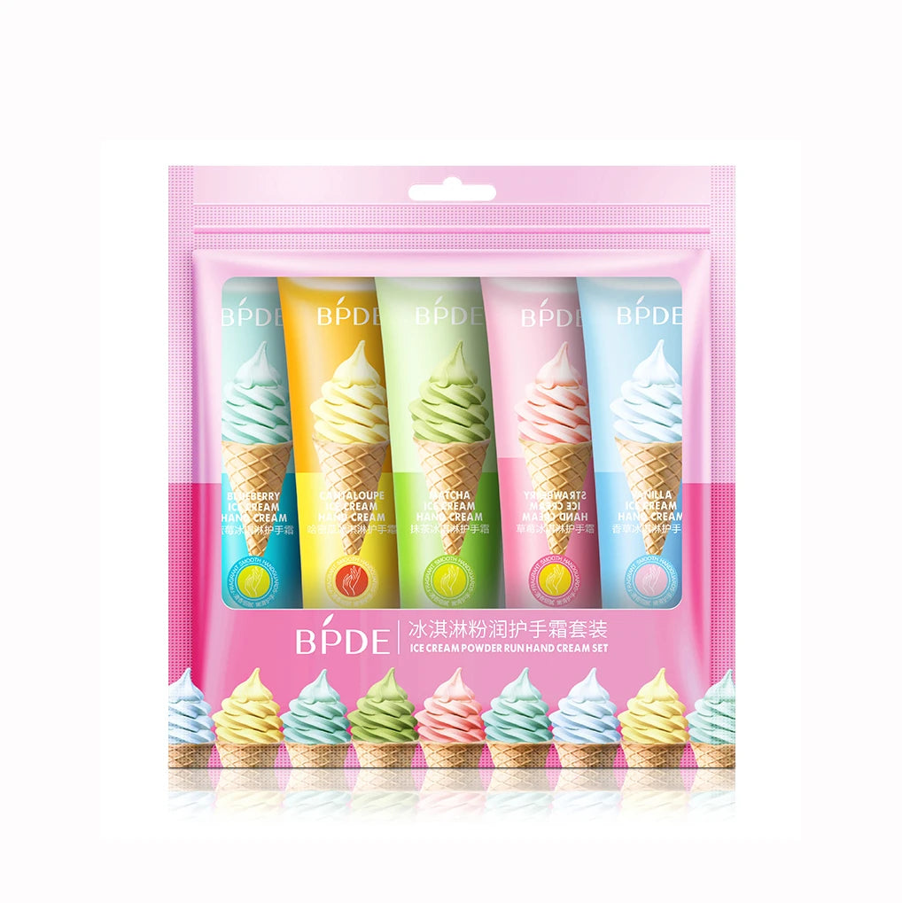 Wholesale Private Label BPDE Ice Cream Whitening Nourishing Hand Care Lotion Hand Cream Set