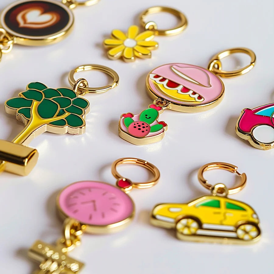 Manufacture Metal Enamel Angel Custom Keychain Accessories Key Ring Key Chain Custom Logo