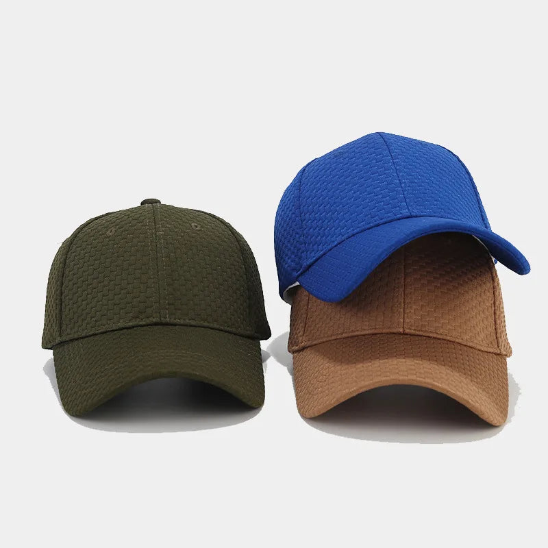 Wholesale Waffle Fabric Leopard/Dot Solid Color Retro Casual Breathable Sunscreen Outdoor Adult Custom Logo 6-Panel Baseball Cap
