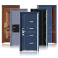 2024 New Modern Italy Design Hot Sale Metal Other Front Entry Door Cheap Price Exterior Steel Security Doors for Houses
