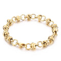 KALEN 200mm Casual Gold/Silver Color Stainless Steel Double-Ring Links Bracelet