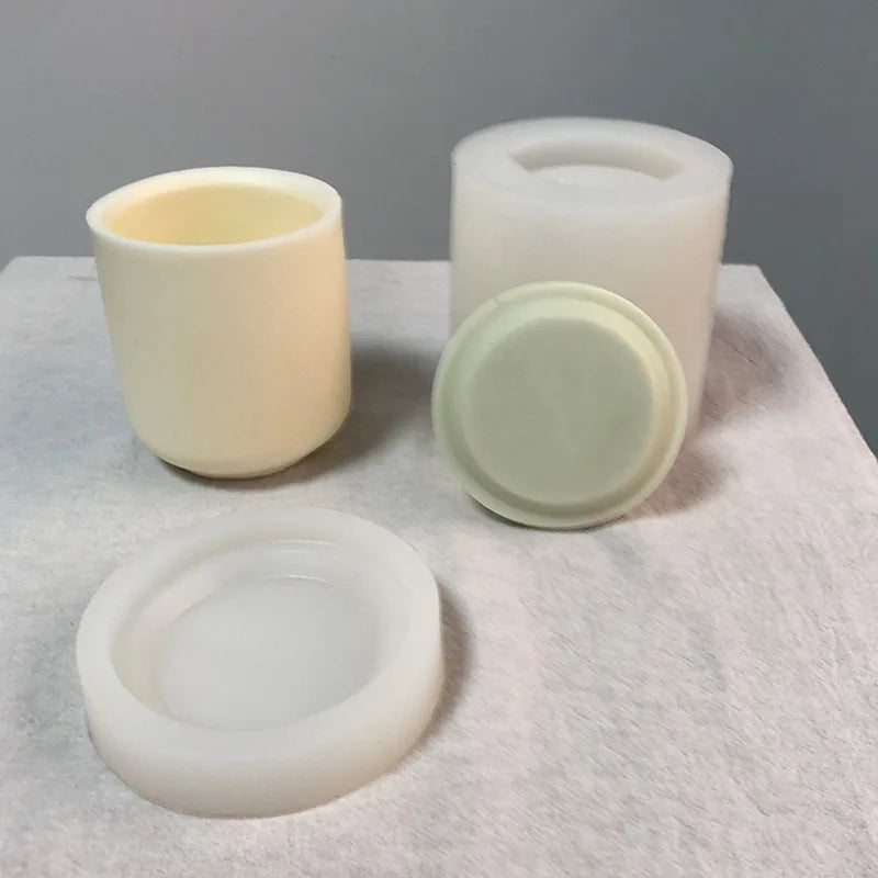 Handmade Cylinder Candle Jar Candle Cup Silicone Mold DIY Concrete Flowerpot Silicone Mold