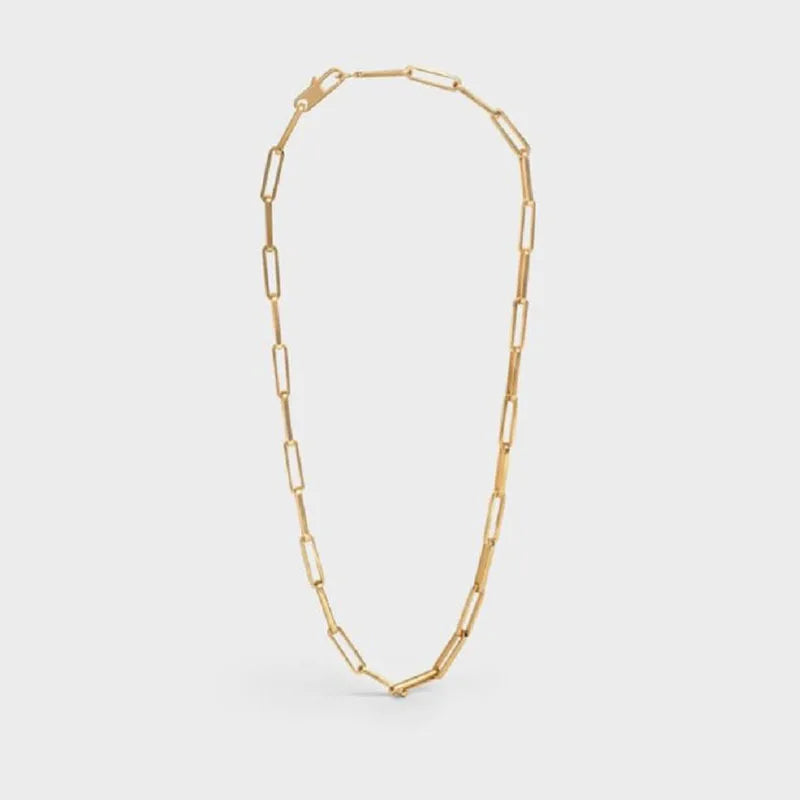 Joolim Jewelry 18K Gold Plated Paper Pin Link Necklace Stainless Steel Jewelry Wholesale