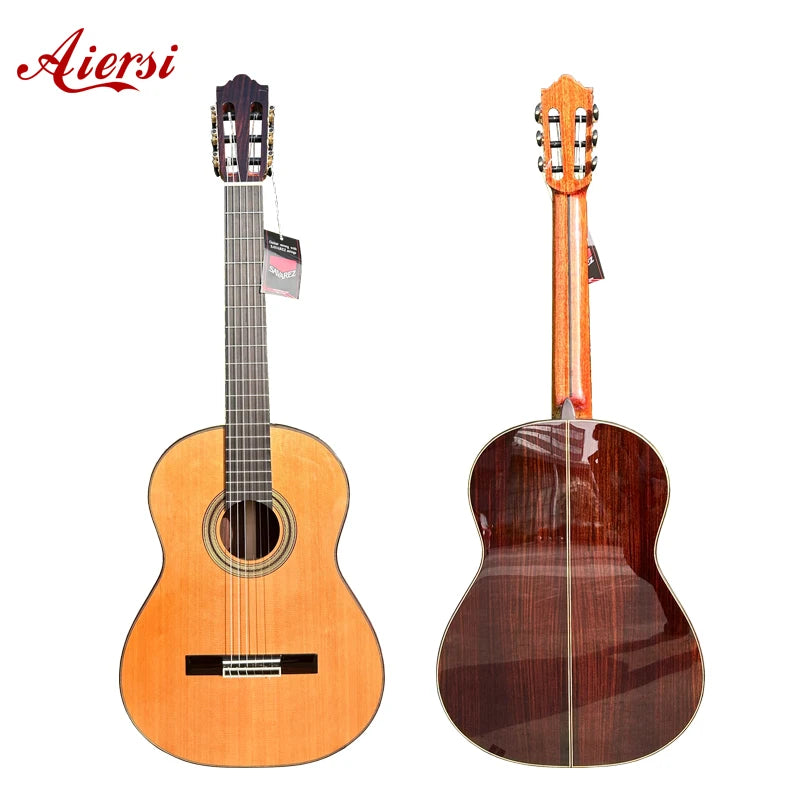 Aiersi Brand  Handmade 39 Inch All Solid Cedar Top Rosewood Spanish Classical Guitar String Instrument for Sale