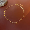 Fashion Simple Light Luxury Clavicle Chain Necklace Waterproof Titanium Steel Round Sequin Pearl Zircon Necklace Fashion Jewelry