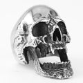 Spot Can Quickly Ship Long Teeth Zombie Skull Polished Titanium Steel Men's Stainless Steel Skull Ring