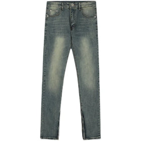 Blue Vintage Stretch Zip-Up Streetwear Jeans Pants Custom Jeans for Men Quality Jeans