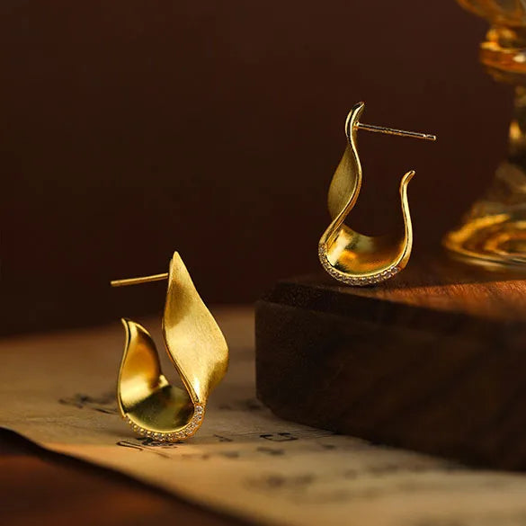 Luxury 925 Sterling Silver Irregular Earrings Jewelry Vintage Cubic Zircon Silver Gold Plated Earrings for Women Gifts