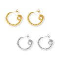 Retro Personality Irregular Pleated Texture Design Sense Earring Line Twist Design Sense Stainless Steel Earrings