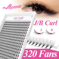 Abonnie J B Curl Mink Pre-made Eyelash Extension Long Stem Promade Fans Pointy Base Pre Made Lash Fans Wispy Premade Volume Fans