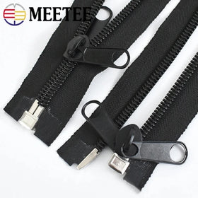Meetee AP235 10# 80-300cm Zipper Accessories Nylon Zippers Open-End Long Zip Large Sewing Closure Zipper for Tent Tailor Jacket