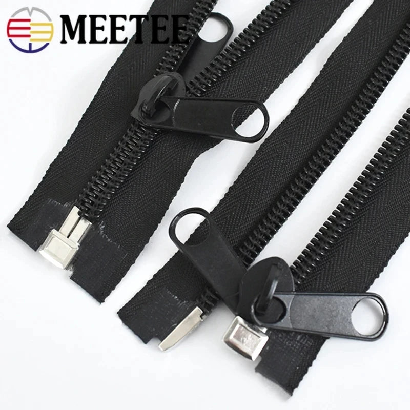 Meetee AP235 10# 80-300cm Zipper Accessories Nylon Zippers Open-End Long Zip Large Sewing Closure Zipper for Tent Tailor Jacket