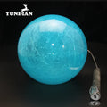 12cm LED String Lights Blue Glass Ornaments with Glass Fiber for Christmas Tree Holiday Party Wedding Hanging Decoration