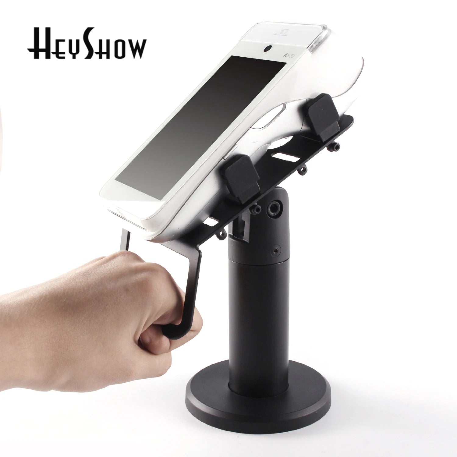 360 Degrees Rotate POS Cashier Credit Card Machine Stand Bracket Black Flexible Security Display Holder Adjustable Claws