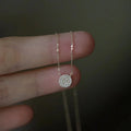 14K Gold Plated 925 Sterling Silver Full Cubic Zircon Round Pendant Necklace for Women Jewelry Gifts