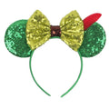 Cute Christmas Festival Mouse Ears Hairband Factory Wholesale Sequins Bow Hairband for Children's Party Cosplay Headband