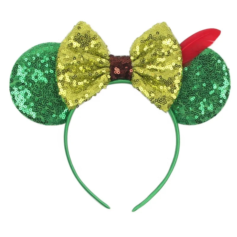 Cute Christmas Festival Mouse Ears Hairband Factory Wholesale Sequins Bow Hairband for Children's Party Cosplay Headband