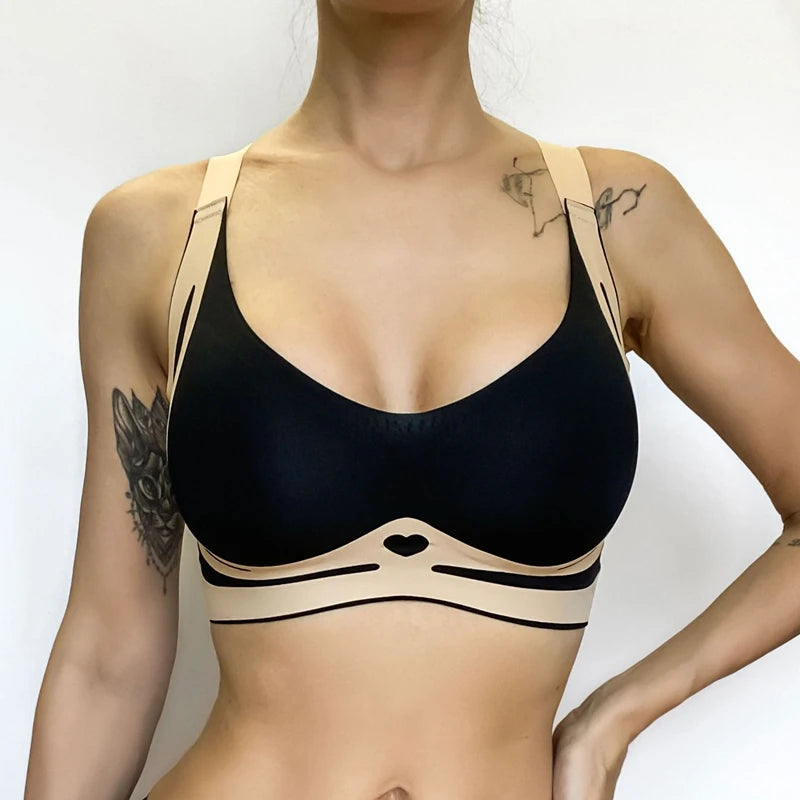 Wholesale Seamless Bra Slim Straps Beautiful Back Comfortable Breathable Push-up Anti-sag Non-underwire Sports Bra
