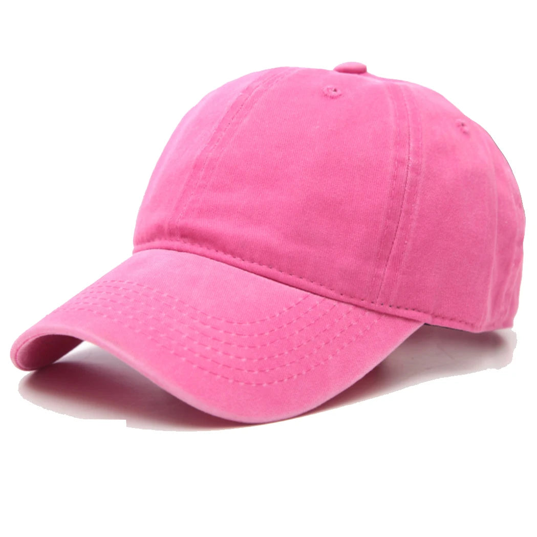 Wholesale 100% Cotton Classic Heavy Washed Vintage Baseball Cap Hot pink Golf Cap
