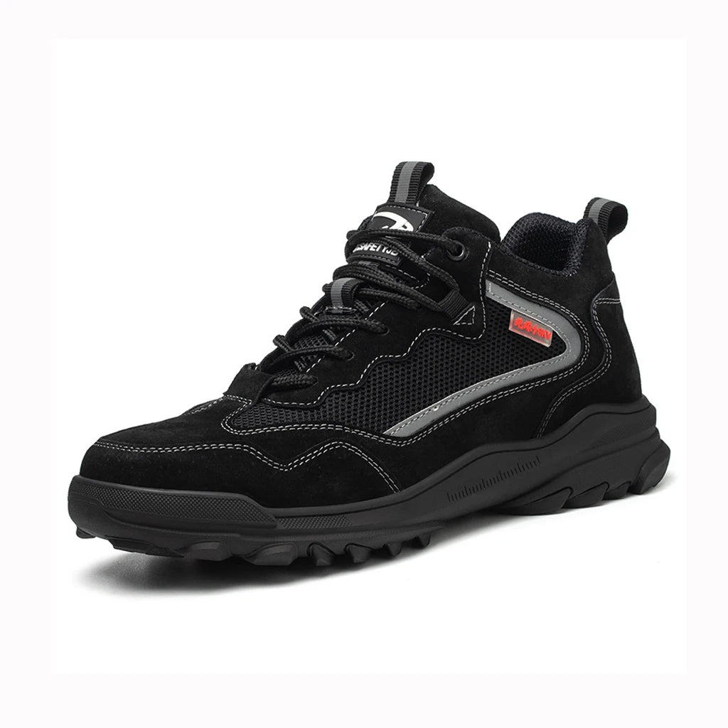 Hot Sale Black Safety Shoe Plastic Toe Insulated Sole Work Shoes Anti-slip Puncture Proof Industrial Men's Safety Shoe for Work