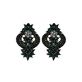 Luxury Colorful Diamond Flower Stud Earrings Rhinestone Heart Shape Flower Earrings Jewelry Women
