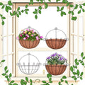 5-16 Inch Coconut Palm Hanging Baskets Decoration Art Wall-mounted Metal Flower Basket Balcony Flowers Grass Plant Pot