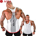 High Quality Custom Logo Breathable Quick Dry Spandex/Polyester Gym Fitted Blank Bodybuilding Tank Top for Men