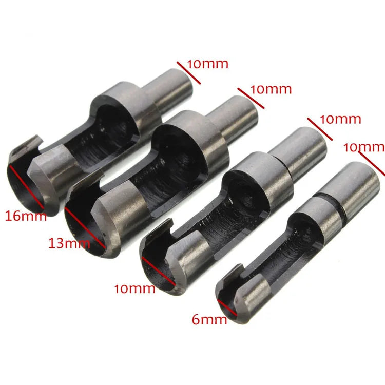 8pcs/Set 5/8" 1/2" 3/8" 1/4" Wood Plug Drill Bit Set Chamfered Cutter Standard Plug Cutter for Woodworking Hand Electric Drills