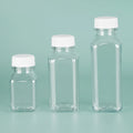 OEM/ODM Transparent PET 350ml 400ml Plastic Bottles Cold Brew Coffee Square Juice Beverages Hot Sale Milk Packing Screw Logo